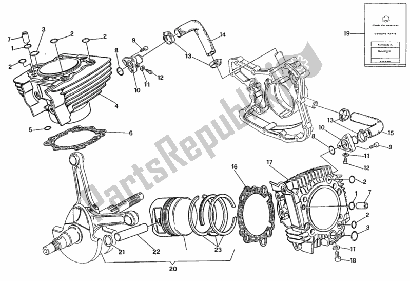 Alle onderdelen voor de Cilinder - Zuiger van de Ducati Paso 907 I. E. USA 1991